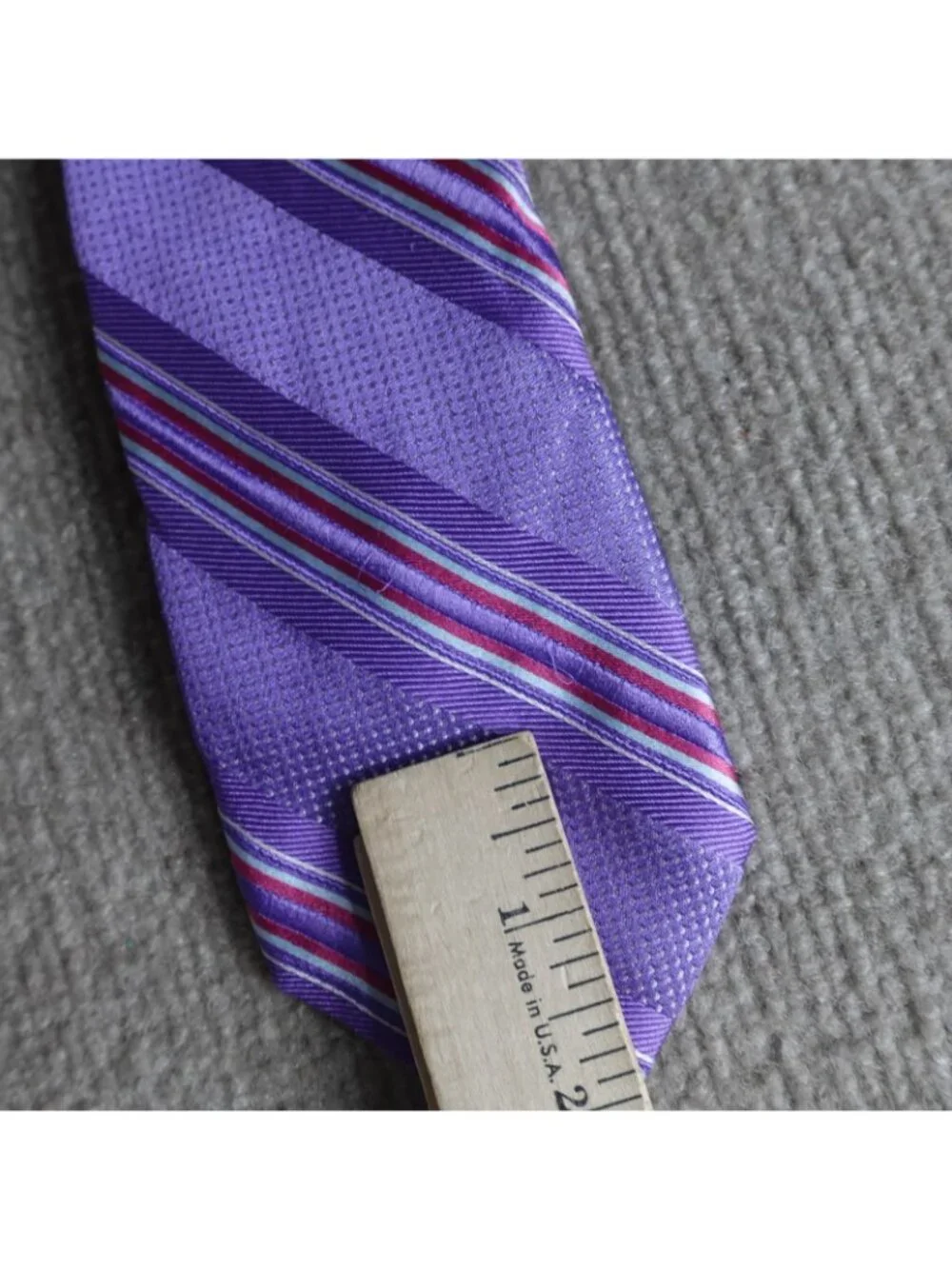 Samuelsohn Tie Purple Striped Silk Made in Italy